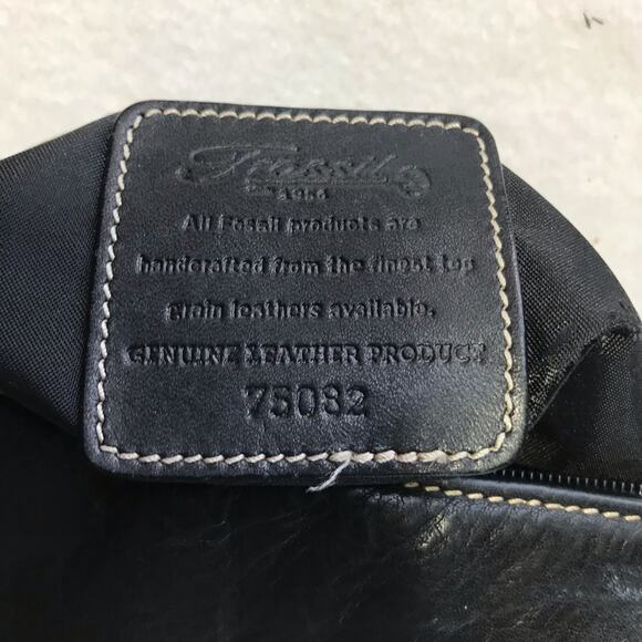 Fossil black leather mini tote bag 75082 casual everyday purse - Picture 3 of 16